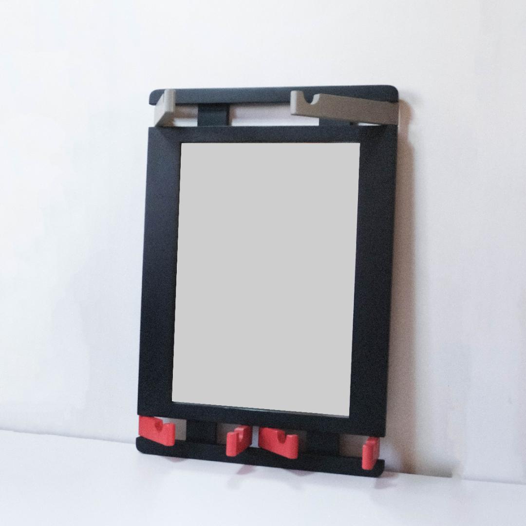 ウォールミラー　コートフック　ポストモダン　ミッドセンチュリー　ヴィンテージ