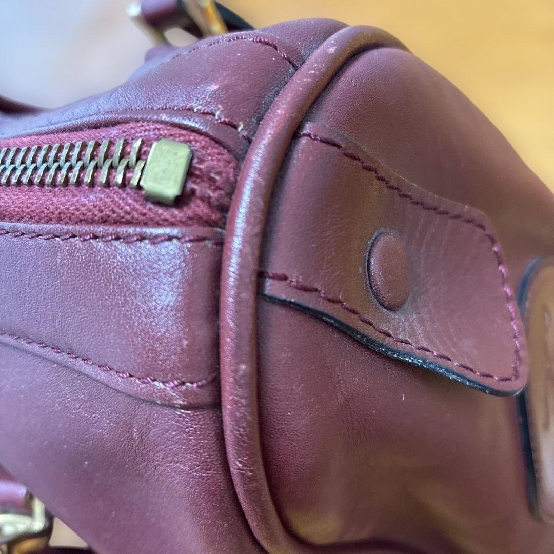 カルテェ　バーガンディレザー ボストンバッグ