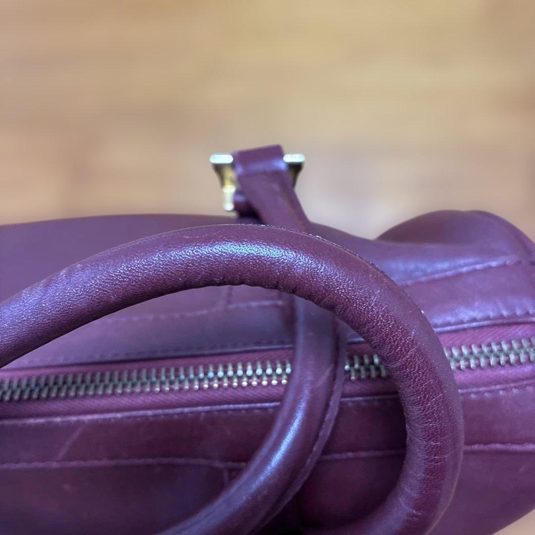 カルテェ　バーガンディレザー ボストンバッグ