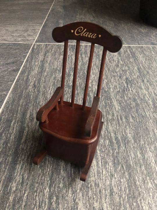 ロッキングチェア　オルゴール　木製　くるみ割り人形　花のワルツ　ミニチュア