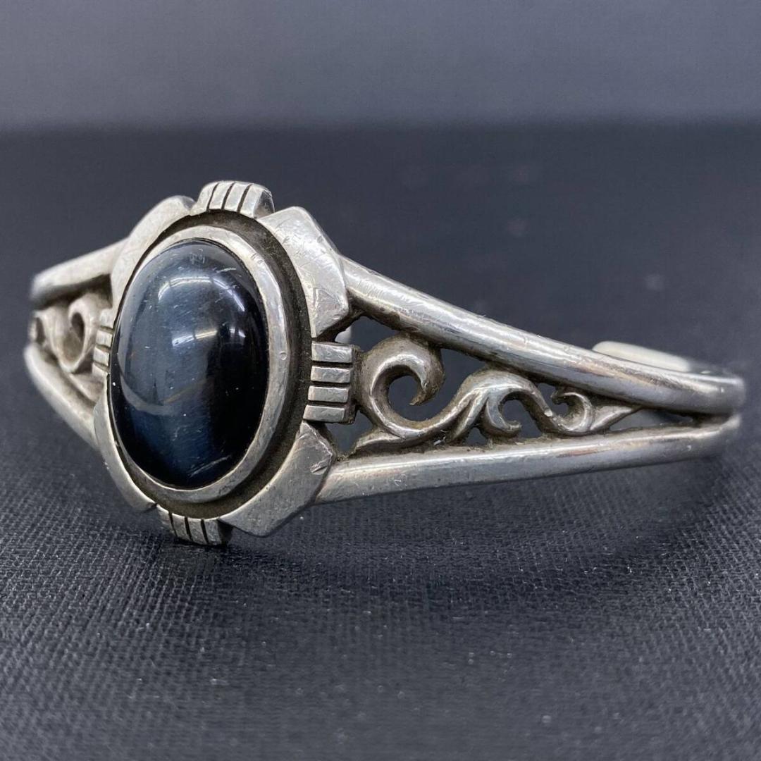 SAAD NAVAJO シルバー 925 ストーン アラベスク バングル