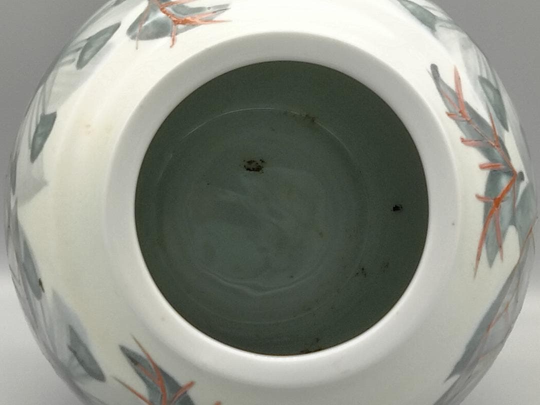 痴陶人作 色絵緑釉金箔蓬莱文 花瓶　と同作 色絵カナリヤ文向付(サービス品)