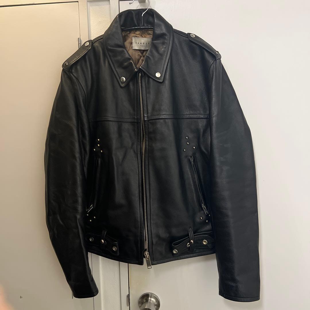 sandro paris シングル ライダースジャケット L スタッズ
