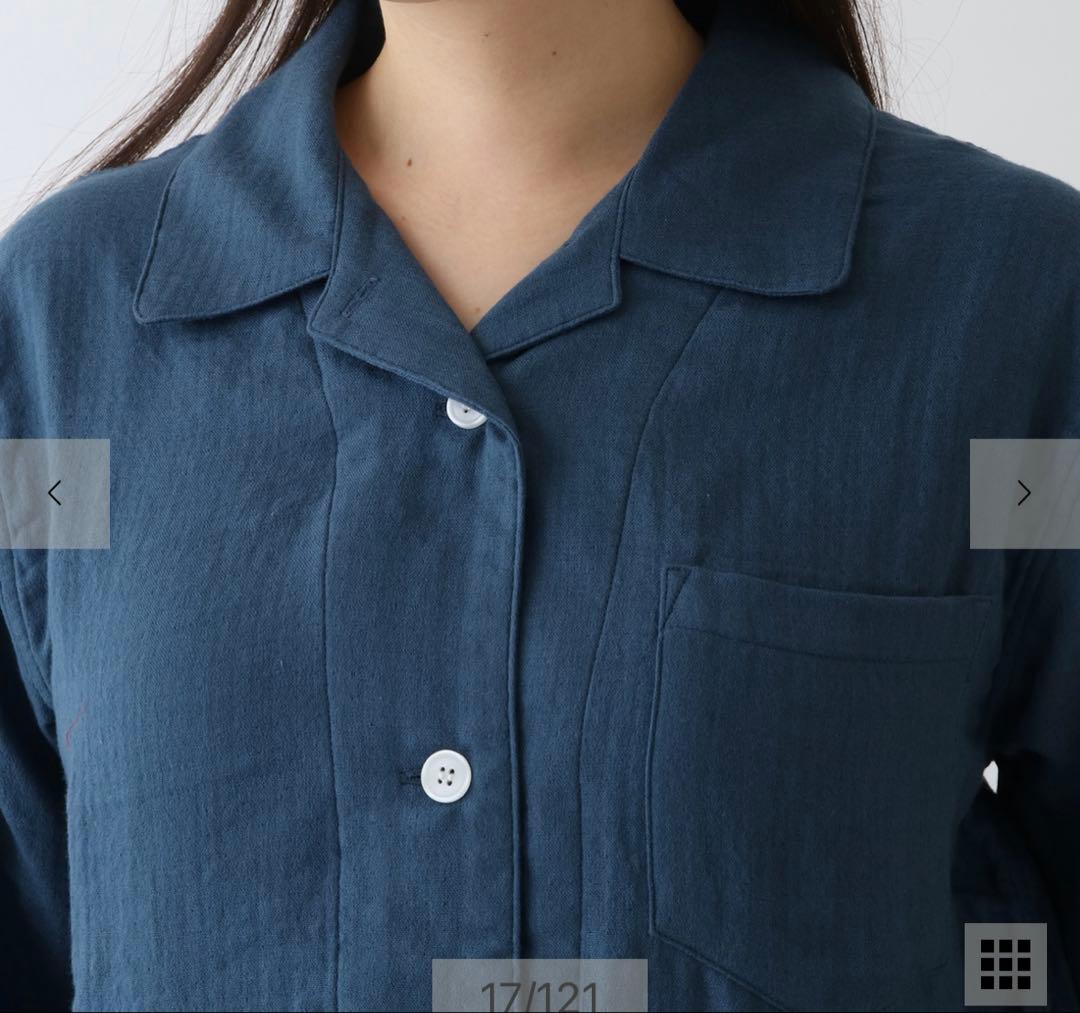 新品　UCHINO ウチノ　マシュマロガーゼベーシックパジャマ　L ブルー