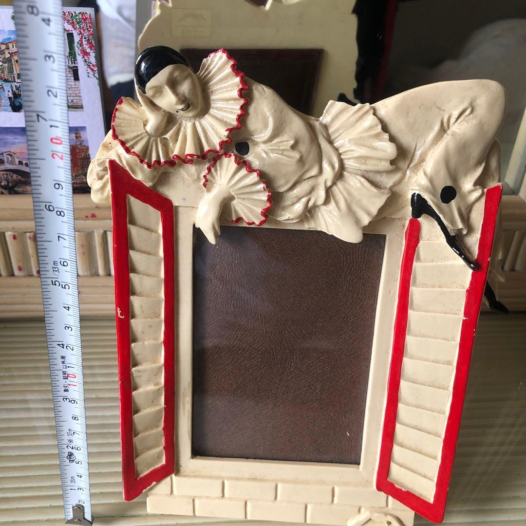 イタリア製　アンティーク　フォトフレーム　ピエロ