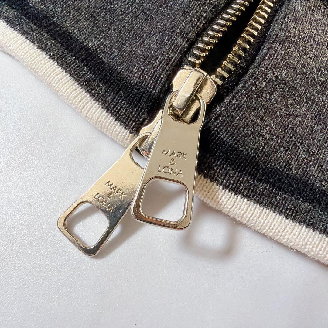 マークアンドロナ ドライバーズニット ナイロンニット切替え ブラック Mサイズ