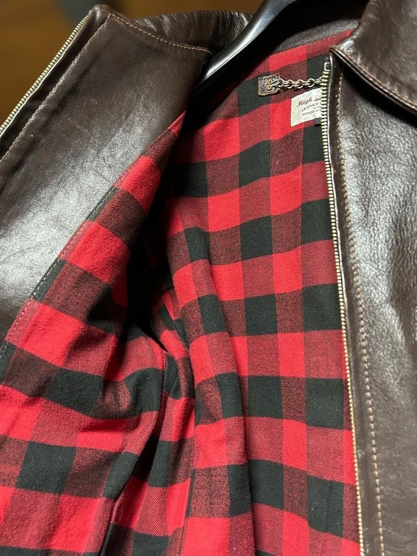 High Notch（ハイノッチ）ホースハイド レザーイダース 古着 38