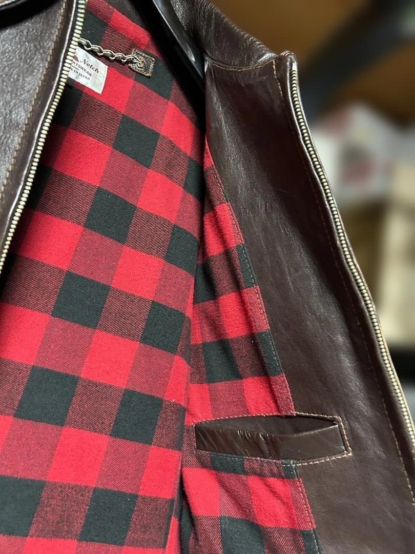 High Notch（ハイノッチ）ホースハイド レザーイダース 古着 38