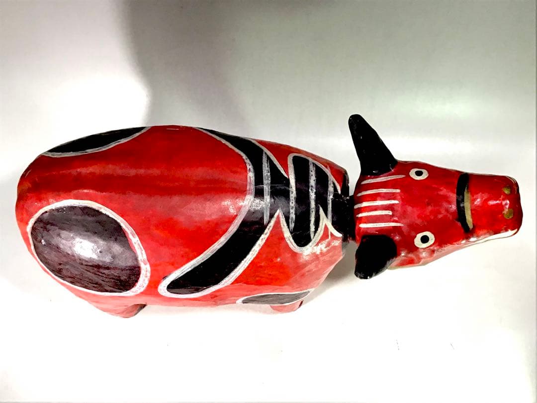 古手 大きい 五十嵐民芸 首振り 赤べこ 張子 人形 郷土玩具 会津 牛 縁起物