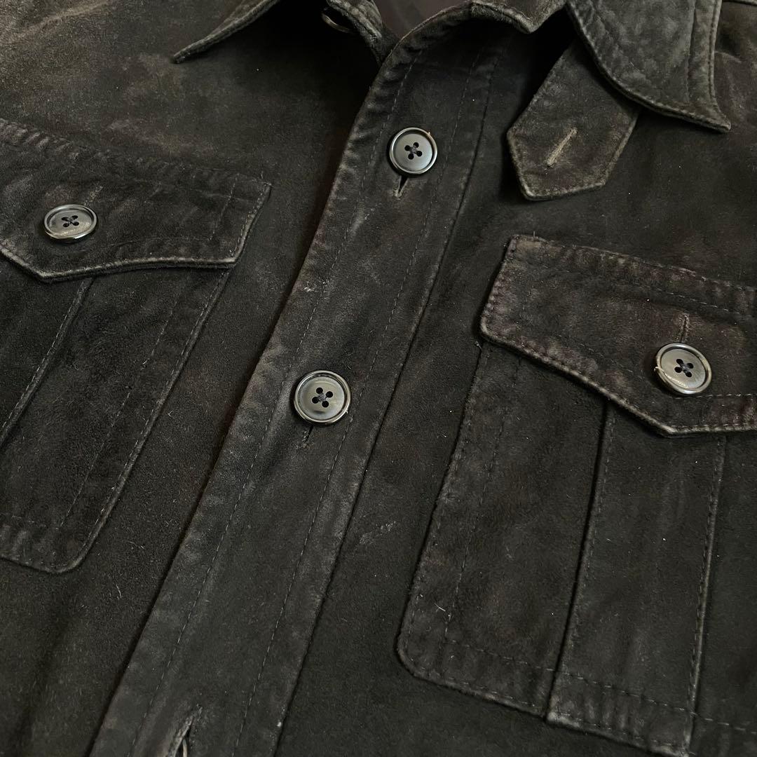 ラムレザー　起毛　ヌバック　フィールドジャケット　短丈　アメカジ　ミリタリー