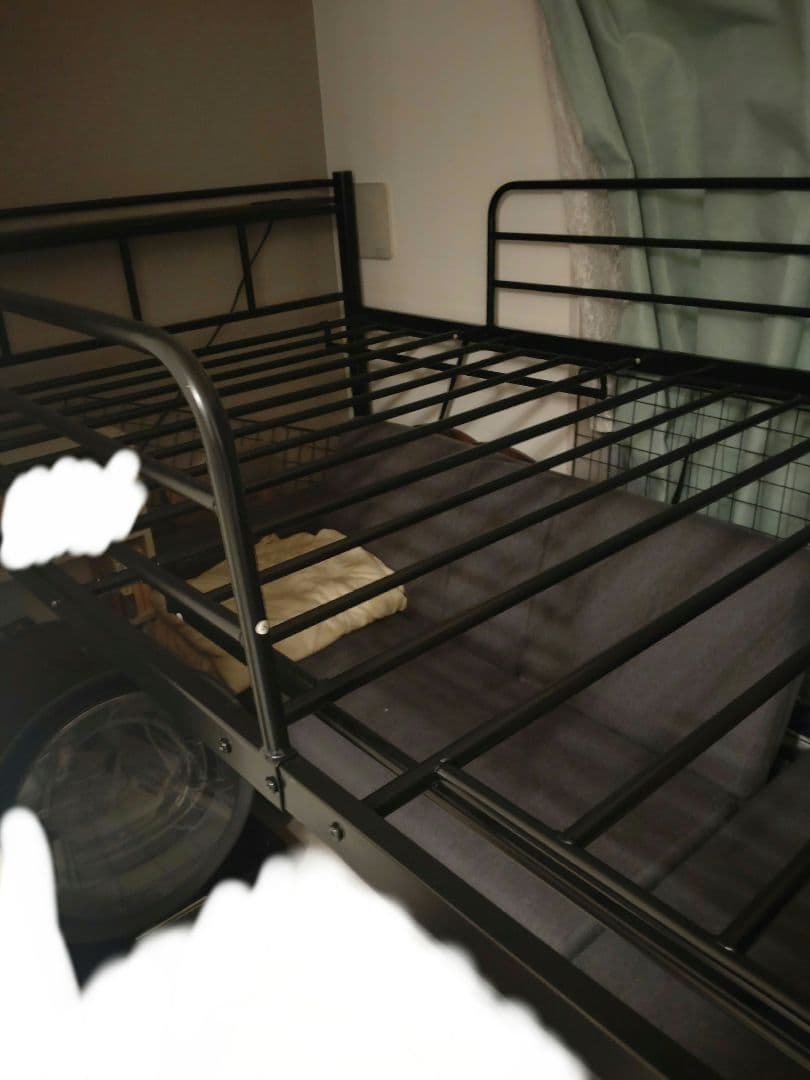 【美品】ローロフトベッド 階段付き セミダブル 黒 【引き取り優先】