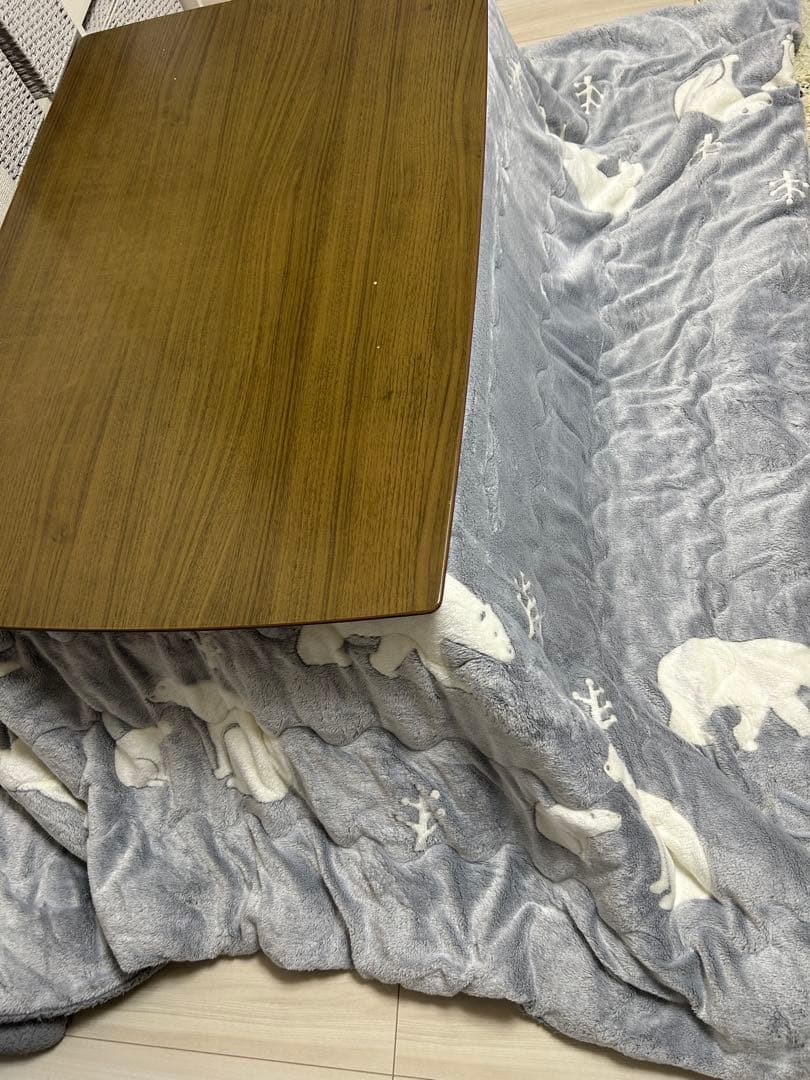 ニトリ　こたつローテーブルN 105 MBR しろくまデザイン こたつかけ布団