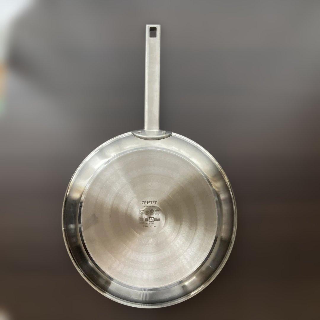 クリステル CRISTEL ステンレスフライパン（把手つき） 28センチ