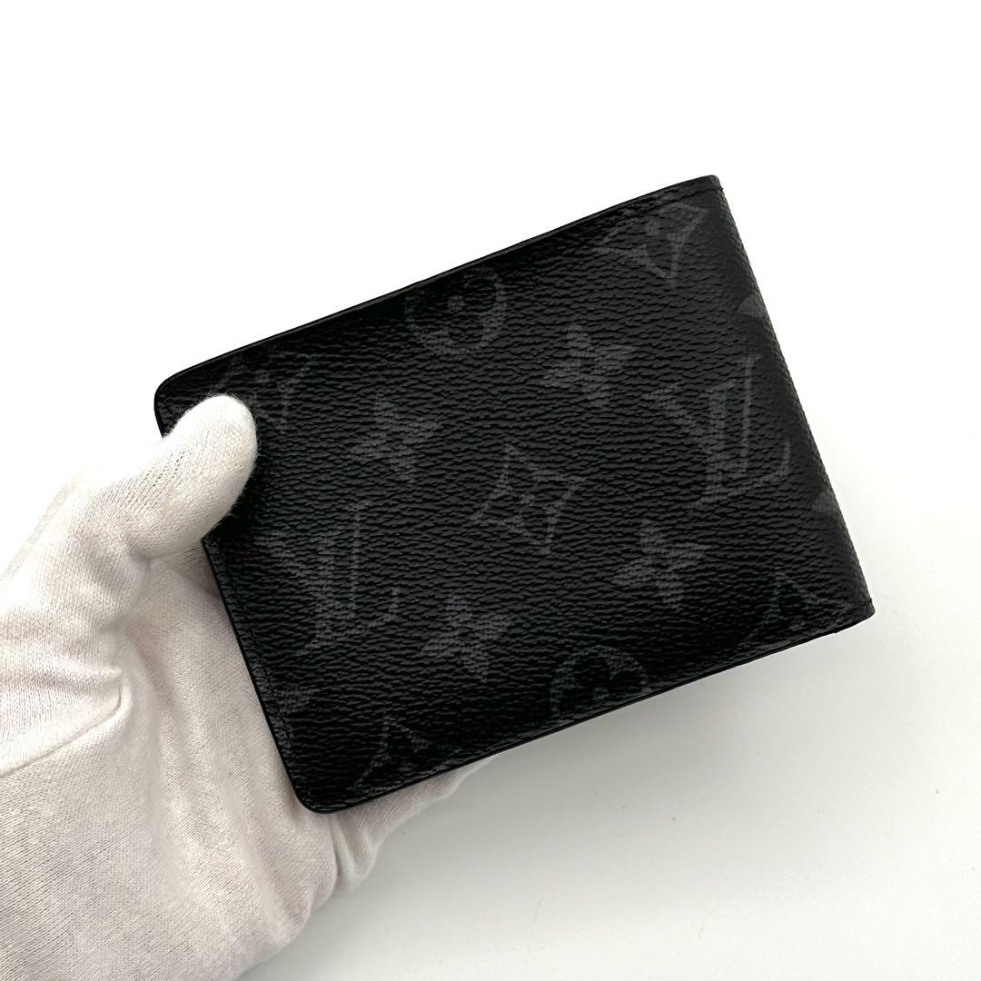 【極美品】ルイヴィトン モノグラムエクリプス ミュルティプル 財布 札入れ 黒