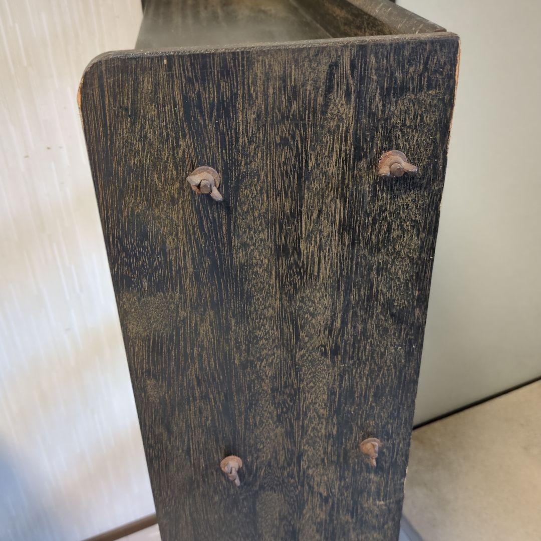 アンティークダークグリーン木製5段本棚　オープンラック