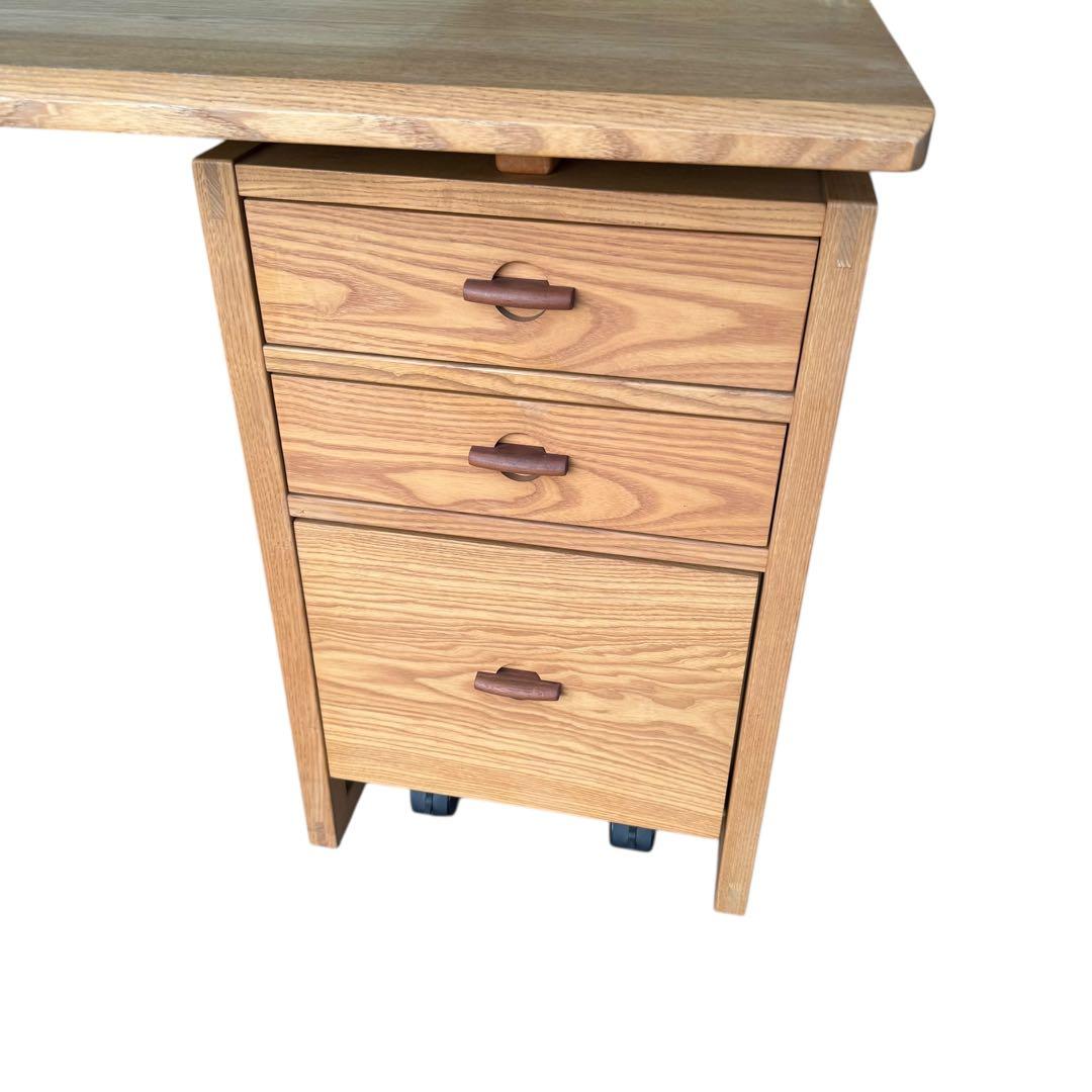 HR917 【天然無垢材】karimoku カリモク　デスクセット　ワゴン付