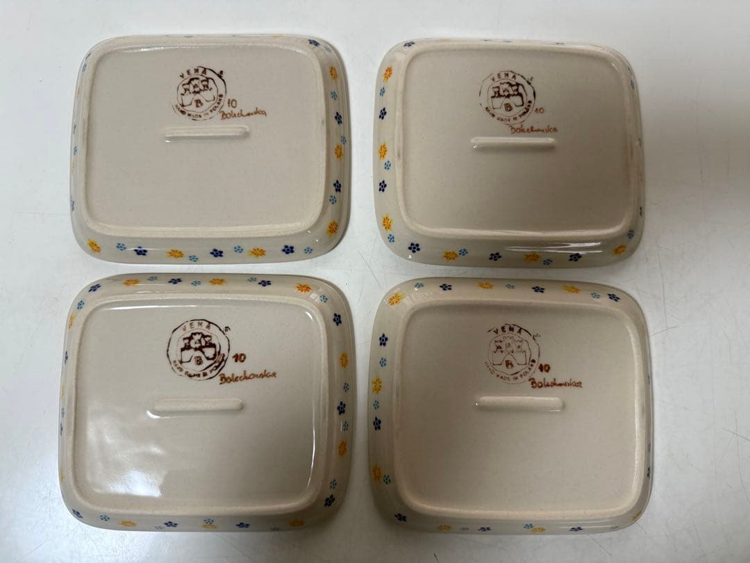 ポーリッシュポタリー ポーランド食器　新品未使用品　ハリネズミ　プレート4点