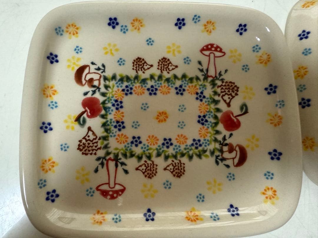 ポーリッシュポタリー ポーランド食器　新品未使用品　ハリネズミ　プレート4点