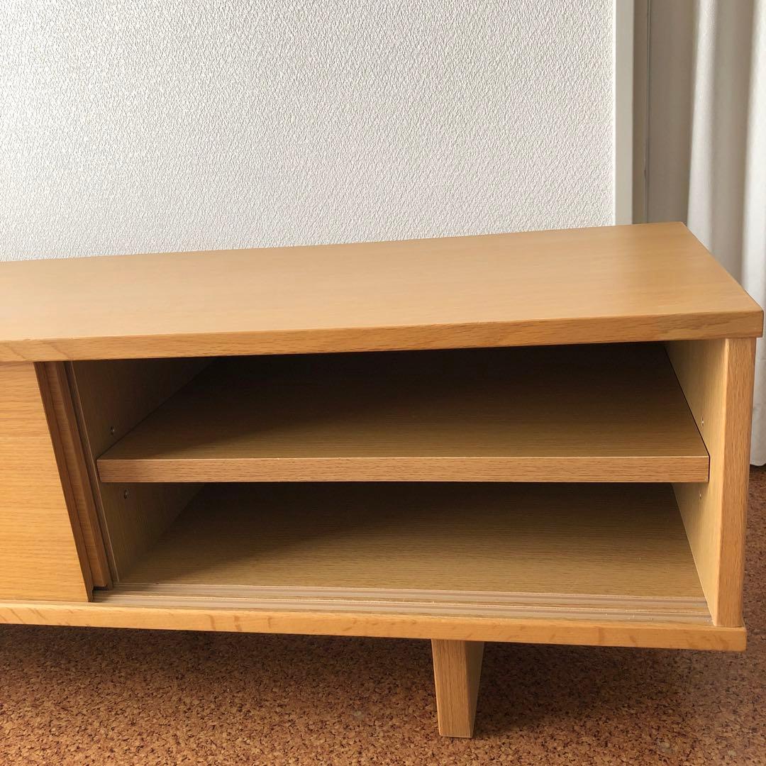無印良品 オーク材 ＡＶラック 薄型 （引戸）150cm【廃盤品】