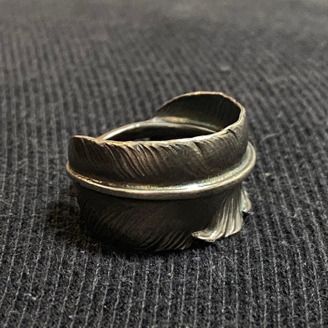 ゴローズ goro's 特大プレーンフェザー リング シルバー 指輪 左向き