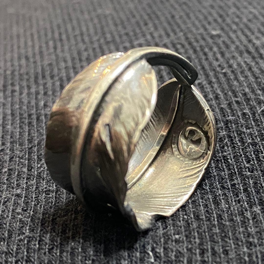 ゴローズ goro's 特大プレーンフェザー リング シルバー 指輪 左向き