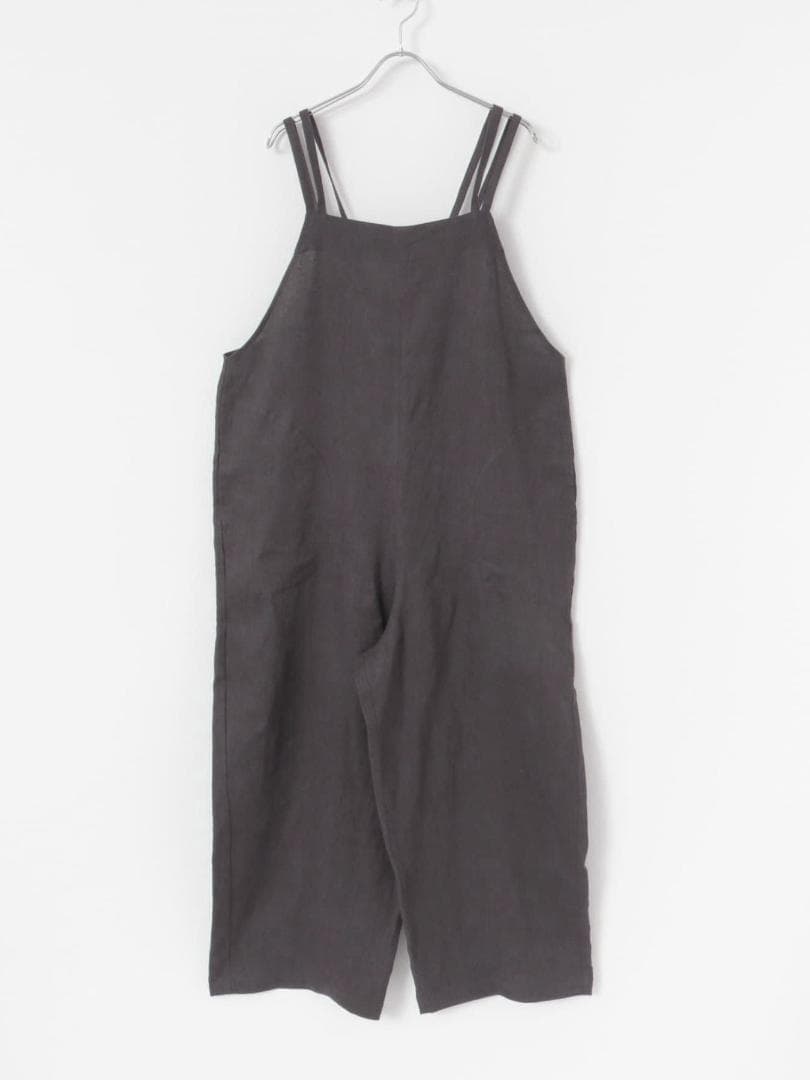 2025 春夏新作 かぐれ kagure 新品 リネンサロペット＊チャコール