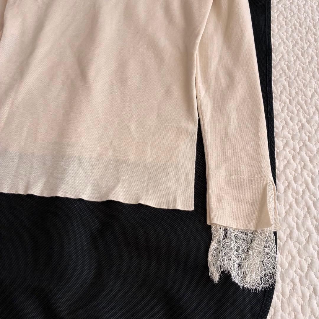美品♡ フォクシー 袖レースニット カシミヤ シルク　　40 アイボリー