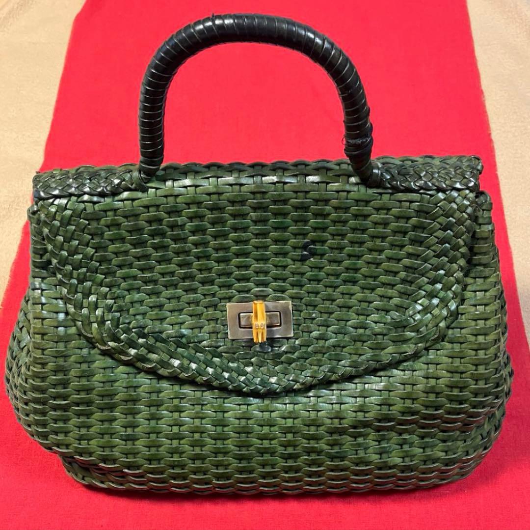 【HIROFU】ヒロフレザーメッシュバッグ　グリーン