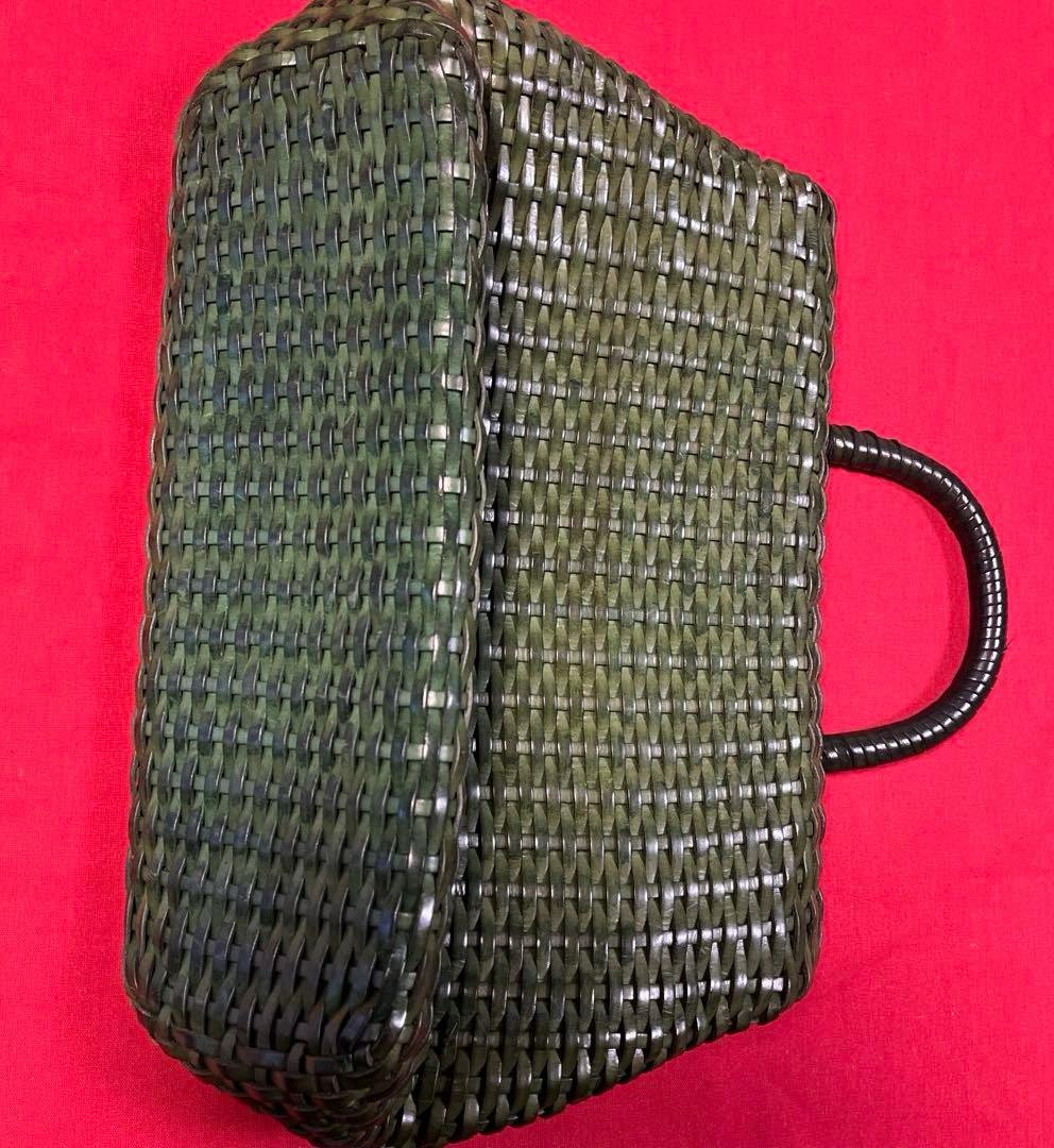 【HIROFU】ヒロフレザーメッシュバッグ　グリーン