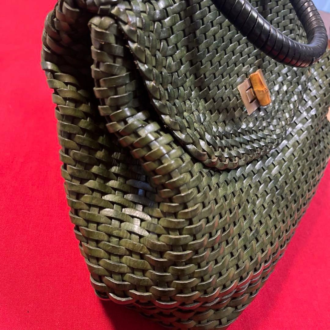 【HIROFU】ヒロフレザーメッシュバッグ　グリーン