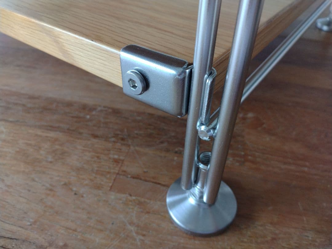 【訳あり美品】MUJI無印良品 ステンレスユニットシェルフ小56cmオーク材4段