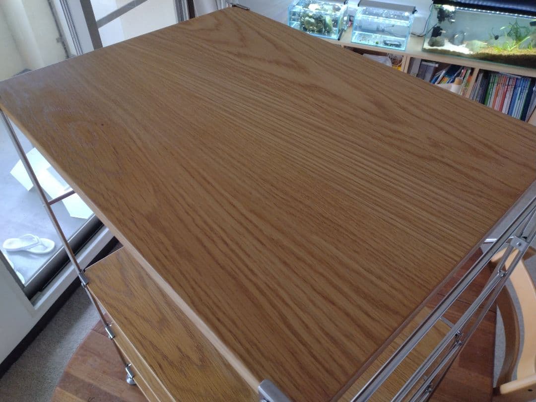 【訳あり美品】MUJI無印良品 ステンレスユニットシェルフ小56cmオーク材4段