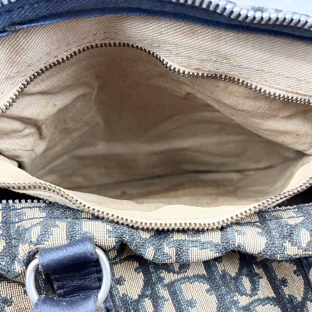 【良品】クリスチャンディオール トロッター ボストンバッグ ネイビー