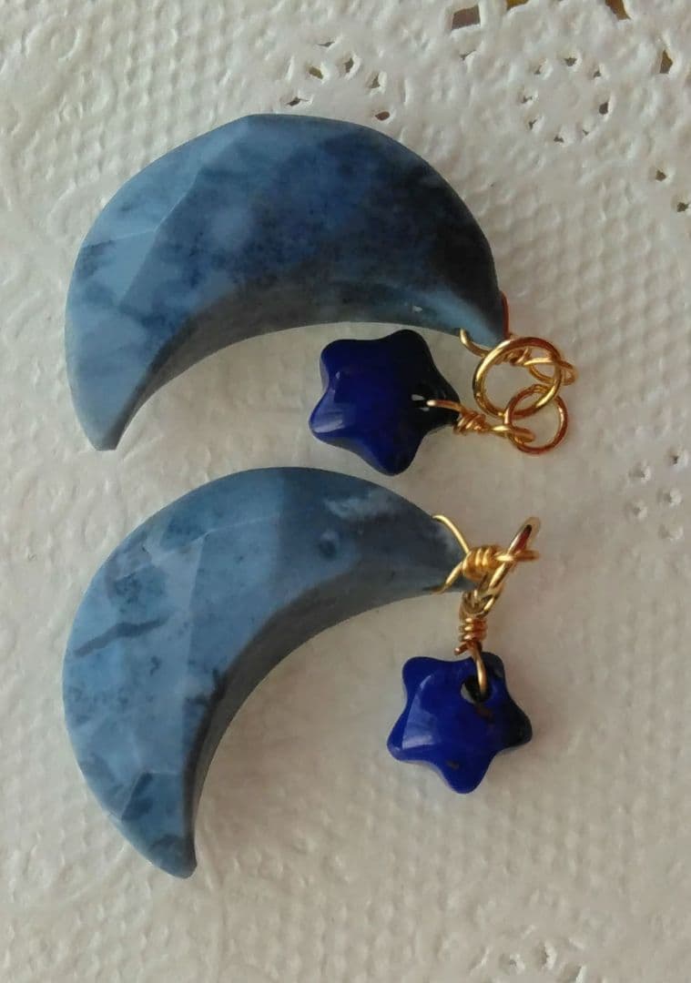 14kgf 青いお月さまと星のチャーム