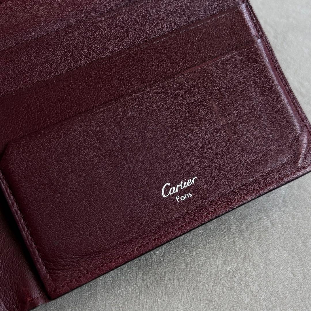 Cartier マストドゥ カーフスキン マネークリップ 二つ折り財布 黒