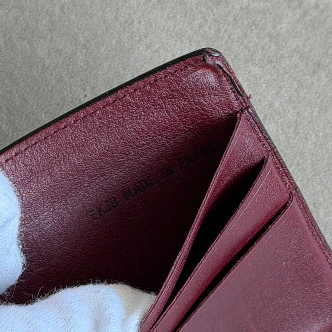 Cartier マストドゥ カーフスキン マネークリップ 二つ折り財布 黒