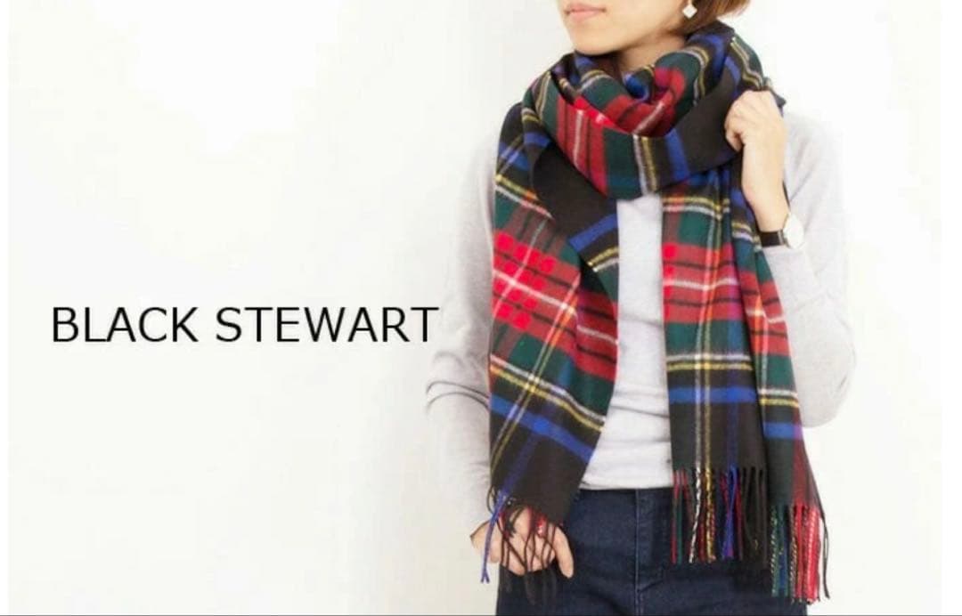 ジョンストンズ カシミア大判ストール　CASHMERE TARTAN STOLE