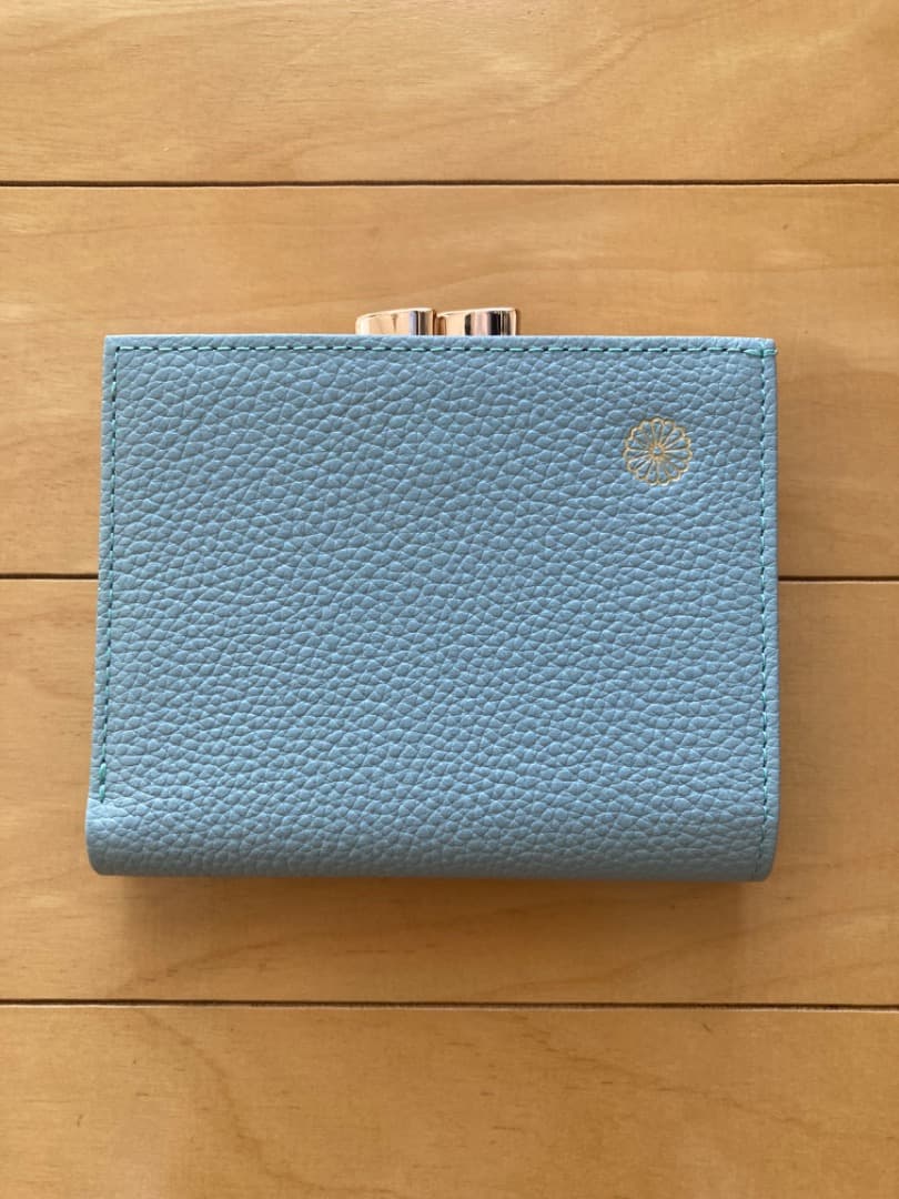 【未使用】皇居限定　菊葉文化協会　がま口財布　ブルー