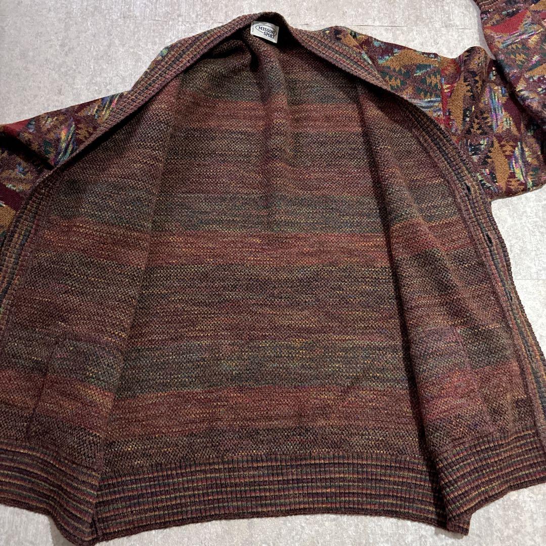 y2k MISSONI SPORT ミッソーニ カーディガン 幾何学模様