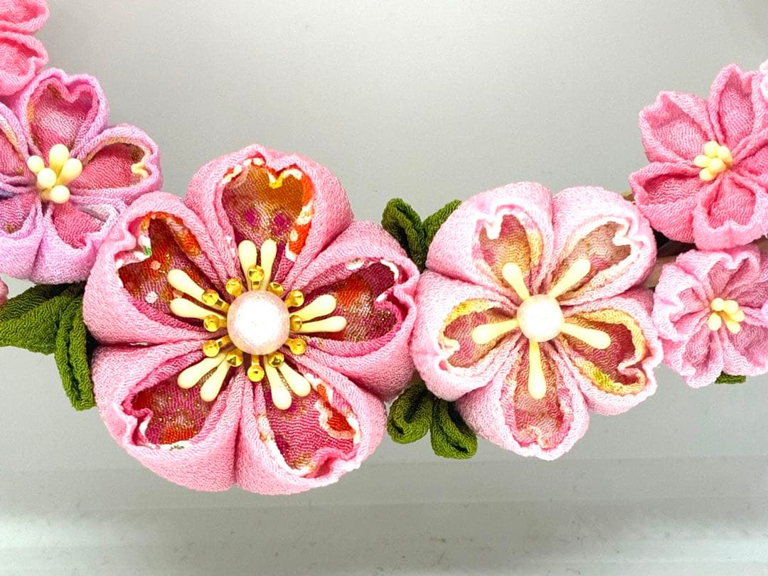 つまみ細工　桜のリース
