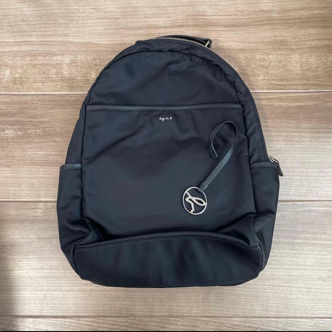 アニエスベー ナイロン バックパック リュック チャーム付き