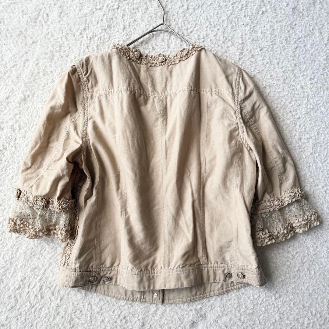 インゲボルグ ピコフリル ブラウス シルク混 レース パール ゴージャス 洗える