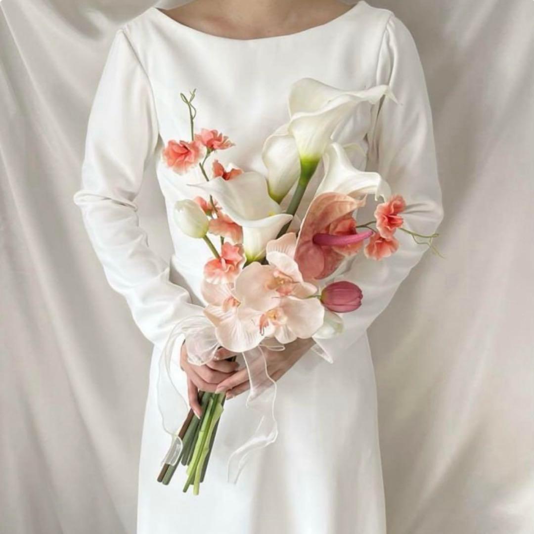 moay flower アーティシャルフラワー ブーケ 造花【ブートニア付き】