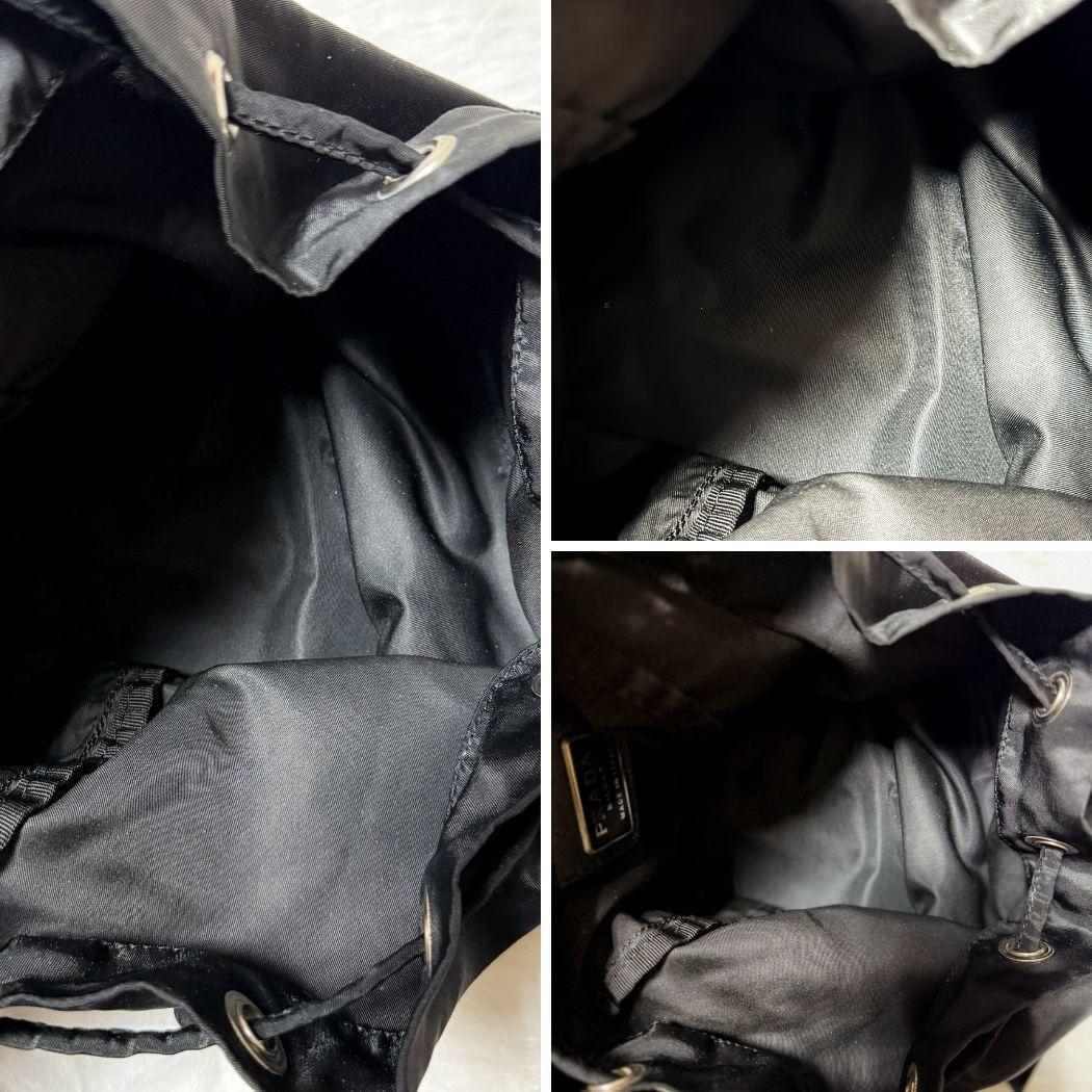 【良品】PRADA プラダ テスートナイロン 巾着型 三角ロゴ ミニリュック