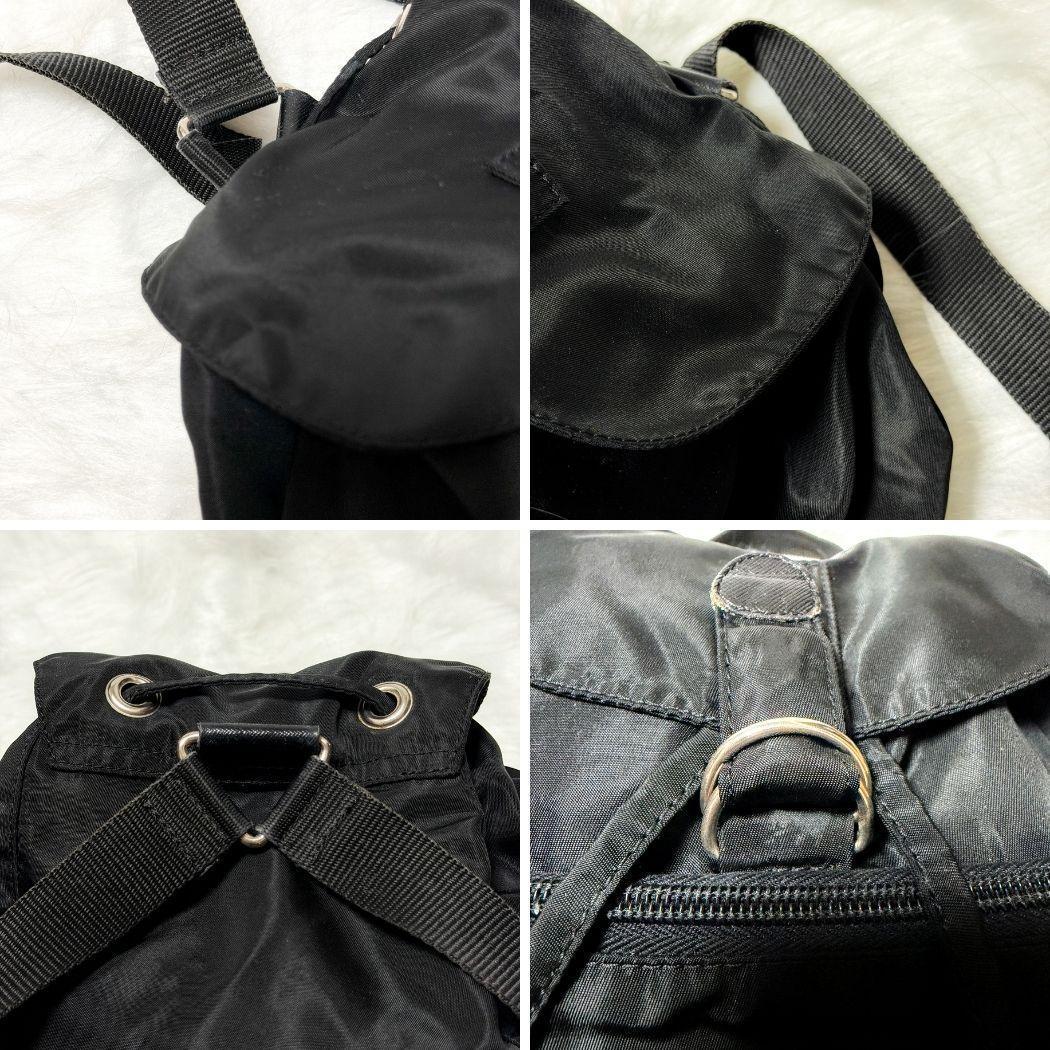 【良品】PRADA プラダ テスートナイロン 巾着型 三角ロゴ ミニリュック