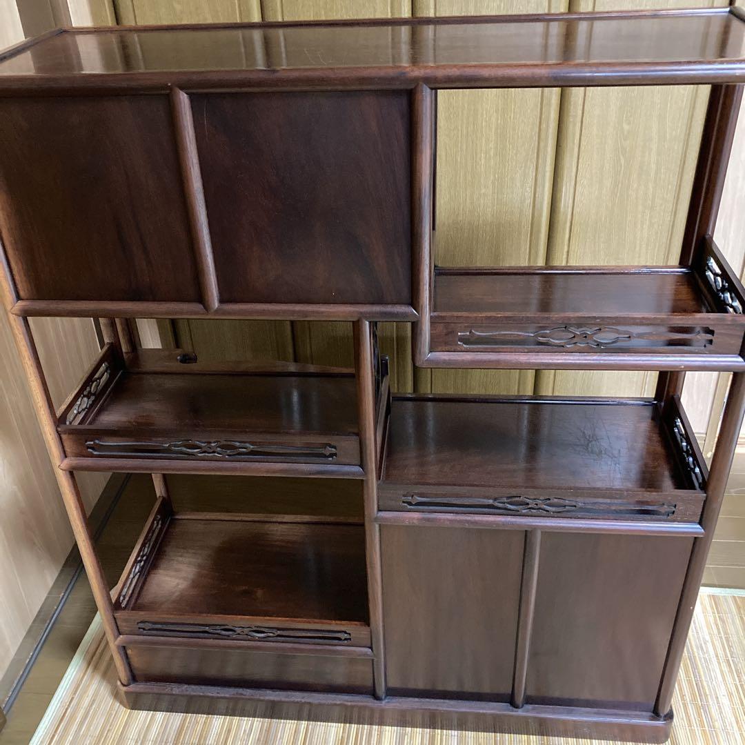 木彫棚 ※送料無料 透かし彫り 飾り棚 年代品 ヴィンテージ