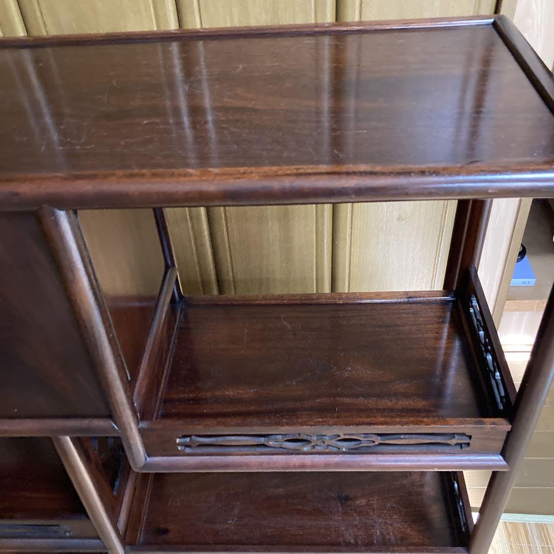 木彫棚 ※送料無料 透かし彫り 飾り棚 年代品 ヴィンテージ