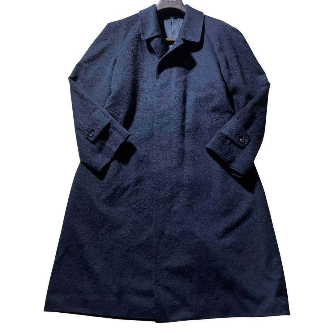 極美品 カシミヤ100% チェスターコート ロング 着丈115cm 紺 ネイビー