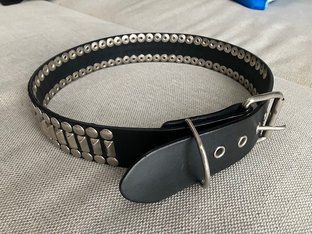 スタッズ　ブラックレザーベルト
