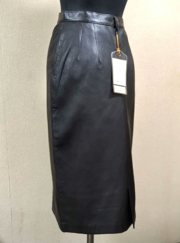 【新品タグ付】ラム レザー タイトスカート 黒 サイズ 9